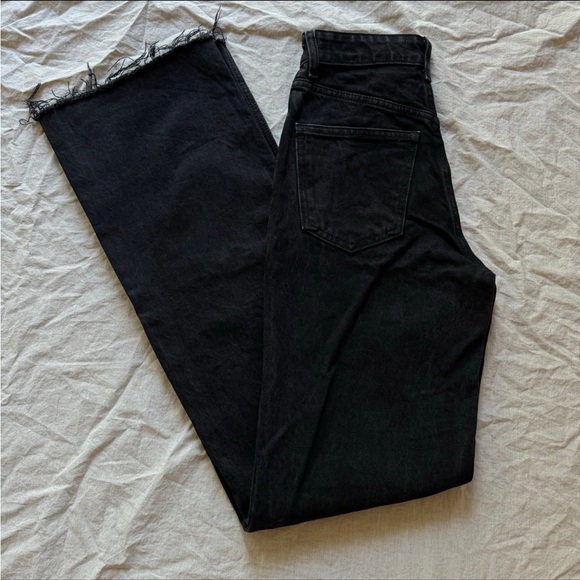 ZARA wide leg jeans pants full length grey black denim like NEW Size 32 (US 0) - Picture 8 of 11